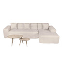 Deko Living 3 Piece Beige Compressed Foam Sectional Sofa Lounger and Table Set (CIF50218)