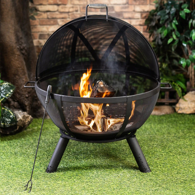 Deko Living 34-Inch Diameter Outdoor Steel Woodburning Sphere Fire Pit (COB10508)