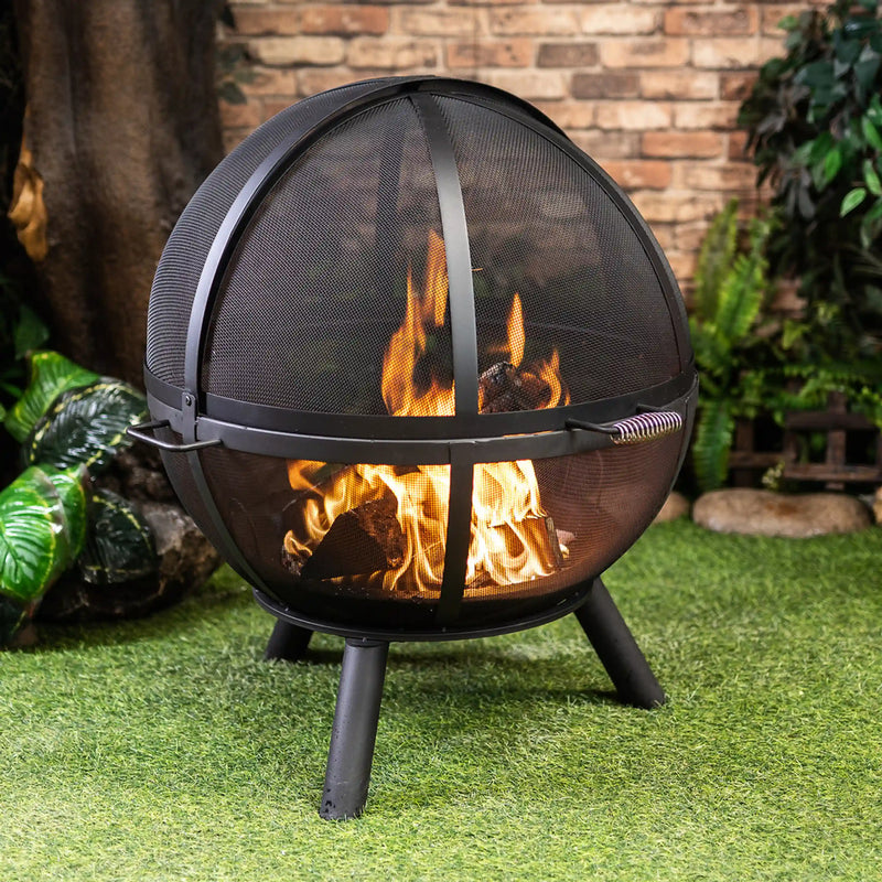 Deko Living 34-Inch Diameter Outdoor Steel Woodburning Sphere Fire Pit (COB10508)