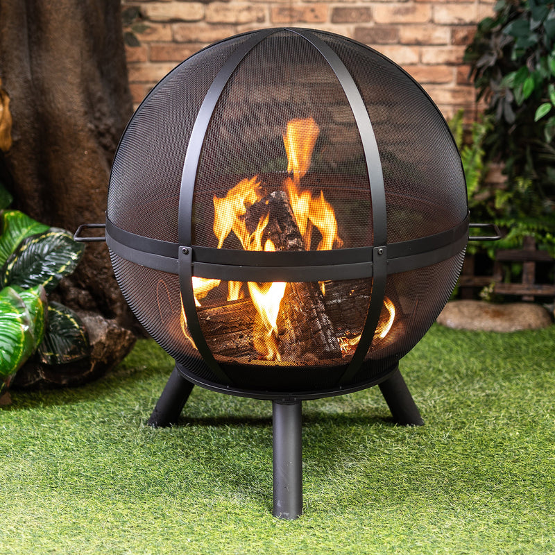 Deko Living 34-Inch Diameter Outdoor Steel Woodburning Sphere Fire Pit (COB10508)