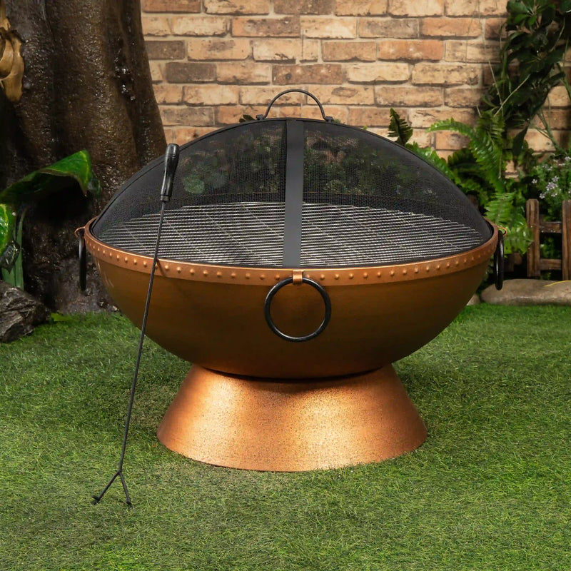 Deko Living 31-Inch Round Outdoor Steel Woodburning Firebowl/Firepit (COB10512)