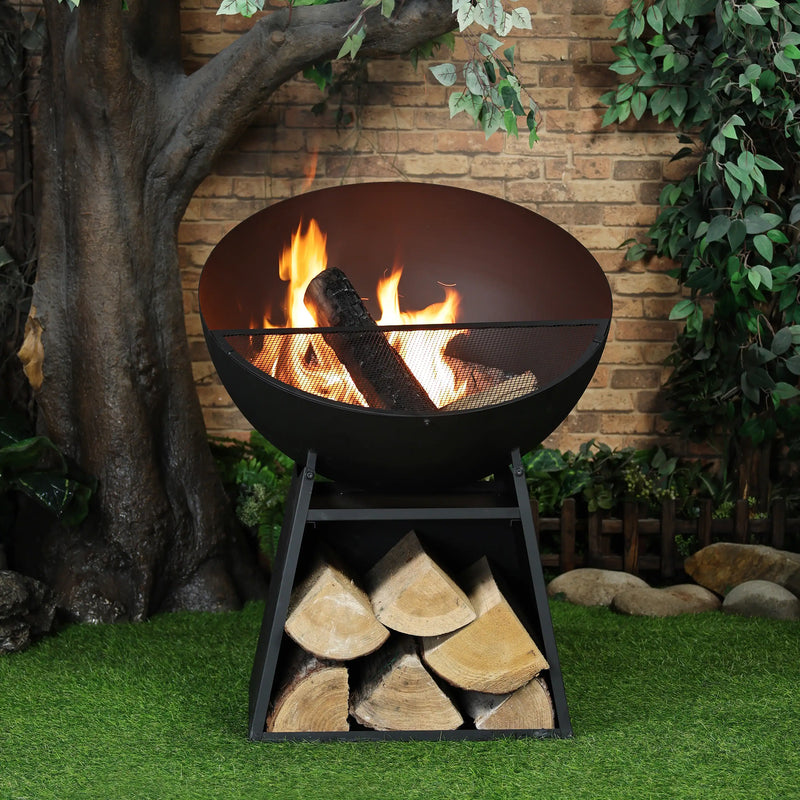 Deko Living 30-Inch Round Outdoor Steel Wood Burning Fire Pit (COB10515)