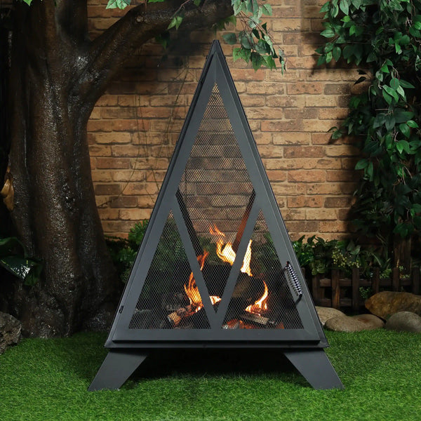 Deko Living Outdoor Steel Pyramid Wood Burning Fire Pit (COB10516)