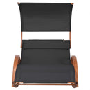 Deko Living Outdoor Cedar Wood Patio Lounge Daybed with Black Textilene Fabric & Canopy (COP20205BLK)