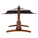 Deko Living Outdoor Cedar Wood Hammock with Black Textilene Fabric (COP20208BLK)