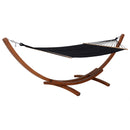 Deko Living Outdoor Cedar Wood Hammock with Black Textilene Fabric (COP20208BLK)