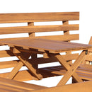 Deko Living Outdoor Acacia Wood Patio Bench/Lounge with Fold Down Center Table & Side Panels (COP20209)