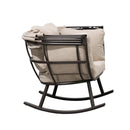 Deko Living Outdoor Rocking Patio Egg Chair with Biege Upholstery (COP20210BWN)