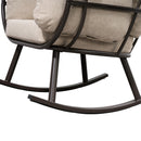 Deko Living Outdoor Rocking Patio Egg Chair with Biege Upholstery (COP20210BWN)
