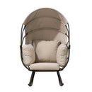 Deko Living Outdoor Rocking Patio Egg Chair with Biege Upholstery (COP20210BWN)