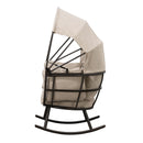 Deko Living Outdoor Rocking Patio Egg Chair with Biege Upholstery (COP20210BWN)
