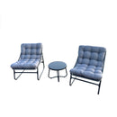 Deko Living Outdoor Modular Bistro Set with Gray Cushion Chairs and Round Coffee Table (COP20311)