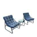 Deko Living Outdoor Modular Bistro Set with Gray Cushion Chairs and Round Coffee Table (COP20311)