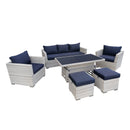 Deko Living Outdoor Wicker Patio Sofa & Ottoman Set with Adjustable Table Height (COP30010)