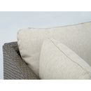 Deko Living 8 Piece Brown Outdoor Sectional Wicker Sofa Chairs and Tables  with Interchangable Beige and Red Cushion Covers (COP30011)