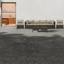 Deko Living 8 Piece Brown Outdoor Sectional Wicker Sofa Chairs and Tables  with Interchangable Beige and Red Cushion Covers (COP30011)