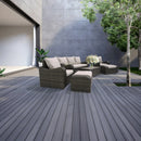 Deko Living 5 Piece Seating Brown Outdoor Wicker Sofa and Sofa Chair Set with Table (COP30012)
