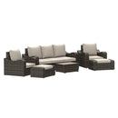 Deko Living 5 Piece Seating Brown Outdoor Wicker Sofa and Sofa Chair Set with Table (COP30012)