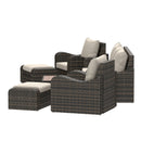 Deko Living 5 Piece Seating Brown Outdoor Wicker Sofa and Sofa Chair Set with Table (COP30012)