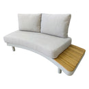 Deko Living 6 Piece Seating Outdoor Cream Aluminum and Teak Contour Sofa Set (COP30013)