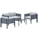 Deko Living 4 Piece Seating Outdoor Gray Sofa and Table Set (COP30014)