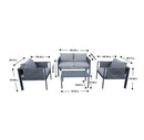 Deko Living 4 Piece Seating Outdoor Gray Sofa and Table Set (COP30014)
