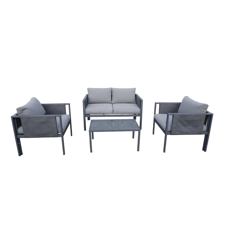 Deko Living 4 Piece Seating Outdoor Gray Sofa and Table Set (COP30014)