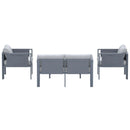 Deko Living 4 Piece Seating Outdoor Gray Sofa and Table Set (COP30014)