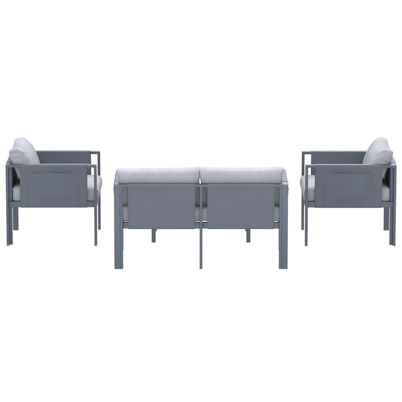 Deko Living 4 Piece Seating Outdoor Gray Sofa and Table Set (COP30014)