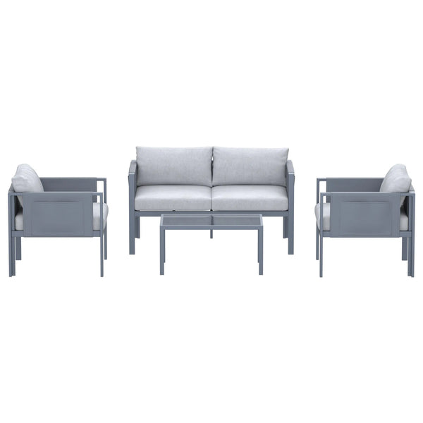 Deko Living 4 Piece Seating Outdoor Gray Sofa and Table Set (COP30014)