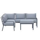 Deko Living 5 Piece Seating Outdoor Gray Sofa and Ottoman Set (COP30015)