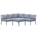 Deko Living 5 Piece Seating Outdoor Gray Sofa and Ottoman Set (COP30015)