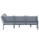 Deko Living 5 Piece Seating Outdoor Gray Sofa and Ottoman Set (COP30015)