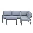 Deko Living 5 Piece Seating Outdoor Gray Sofa and Ottoman Set (COP30015)