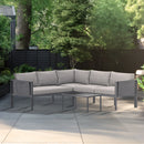 Deko Living 5 Piece Seating Outdoor Gray Sofa and Table Set (COP30016)