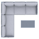 Deko Living 5 Piece Seating Outdoor Gray Sofa and Table Set (COP30016)
