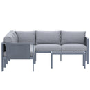 Deko Living 5 Piece Seating Outdoor Gray Sofa and Table Set (COP30016)