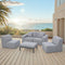 Deko Living 4 Piece Seating  Gray Outdoor Compression Foam Sofa and Table Set (COP30017)