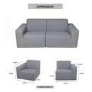 Deko Living 2 Piece Seating  Gray Outdoor Compression Foam Sofa Set (COP30017SET)