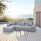 Deko Living 3 Piece Gray Outdoor Compression Foam Sofa and Table Set (COP30018)