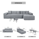 Deko Living 3 Piece Gray Outdoor Compression Foam Sofa and Table Set (COP30018)