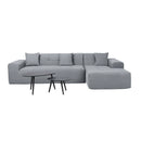 Deko Living 3 Piece Gray Outdoor Compression Foam Sofa and Table Set (COP30018)