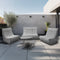 Deko Living 5 Piece Gray Outdoor Compression Foam Loveseat Sofa Chairs and Table Set (COP30019)