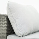 Deko Living 8 Piece Gray Outdoor Sectional Wicker Sofa Chairs and Tables  with Interchangable Blue and Gray Cushion Covers (COP30111)