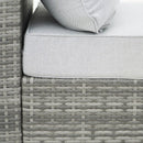 Deko Living 8 Piece Gray Outdoor Sectional Wicker Sofa Chairs and Tables  with Interchangable Blue and Gray Cushion Covers (COP30111)