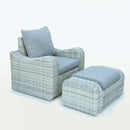 Deko Living 5 Piece Seating Gray Outdoor Wicker Sofa and Sofa Chair Set with Table (COP30112)