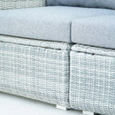 Deko Living 5 Piece Seating Gray Outdoor Wicker Sofa and Sofa Chair Set with Table (COP30112)