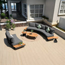 Deko Living 6 Piece Seating Outdoor Gray Aluminum and Teak Contour Sofa Set (COP30113)