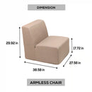 Deko Living Brown Outdoor Compression Foam Armless Sofa Chair (COP30117ACH)