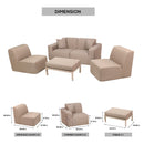 Deko Living 4 Piece Seating  Brown Outdoor Compression Foam Sofa and Table Set (COP30117)